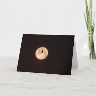 Carte Une oie des neiges contre une pleine lune Nouvea