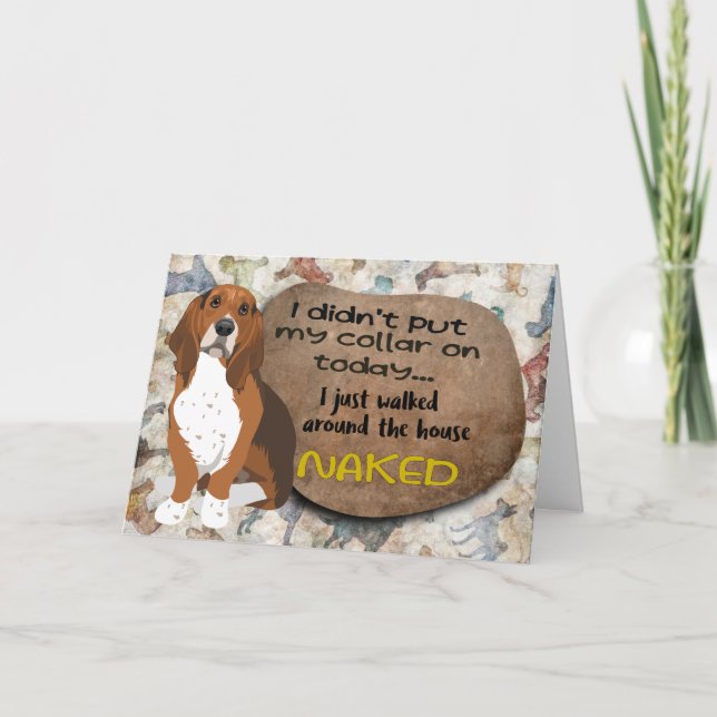 Carte Une pensée hilarante de votre Basset Hound Anniver (Devant)