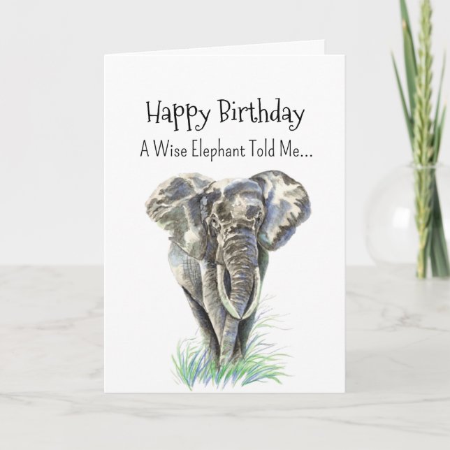 Carte Une personnalité éléphante Anniversaire Fun Animal (Devant)