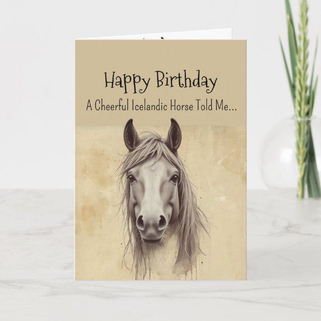 Carte Une personnalité islandaise du cheval Anniversaire (Devant)
