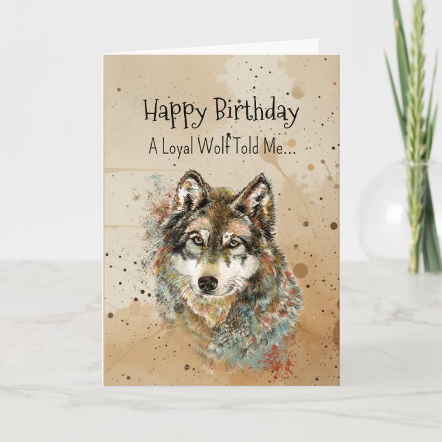 Carte Une personnalité loup Anniversaire Animaux amusant (Devant)