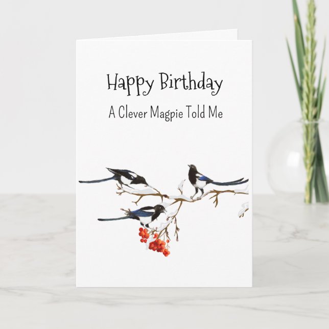 Carte Une personnalité magpie Anniversaire Fun Bird (Devant)