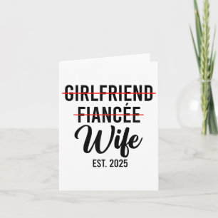 Carte Une Petite Amie Femme Mariage Mariée Groom Est.