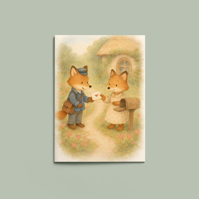 Carte Une petite lettre d'amour – Fox Mail Valentine (Créateur téléchargé)