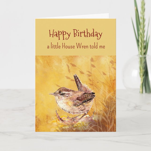 Carte Une petite maison Wren Personnalité Anniversaire F (Devant)
