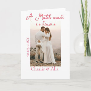 Carte Une photo de mariage faite au ciel nom rose sim