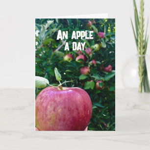 CARTE "UNE POMME PAR HUMOUR JOUR" POUR VOTRE ANNIVERSAIR