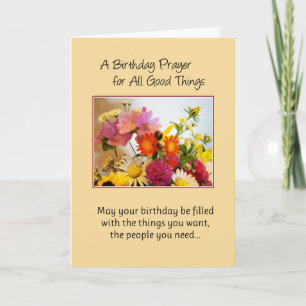 Carte Une prière d'anniversaire pour toutes les bonnes c