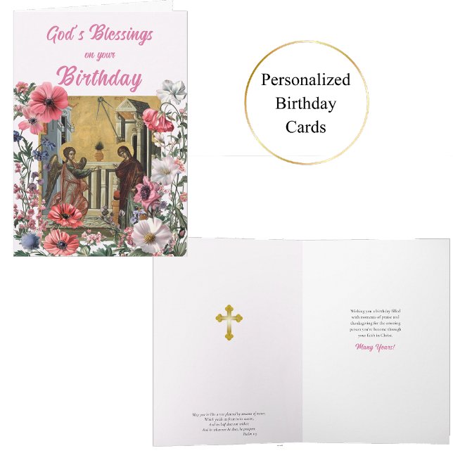 Carte Une profusion de fleurs Anniversaire chrétien orth (Créateur téléchargé)