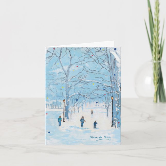 Carte Une promenade dans le Park Holiday Card (Devant)