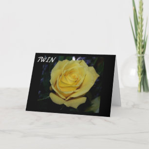 Carte Une rose jaune "MAGNIFIQUE" pour "mon jumeau"