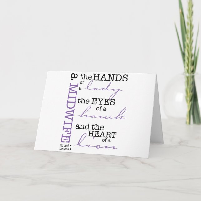 Carte Une sage-femme doit posséder .... (Devant)