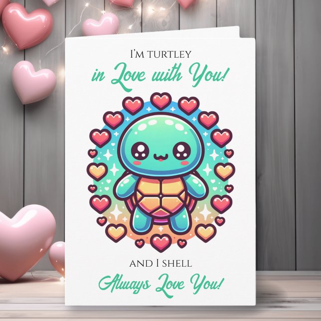 Carte Une Saint-Valentin sur le thème de la tortue douce (Créateur téléchargé)