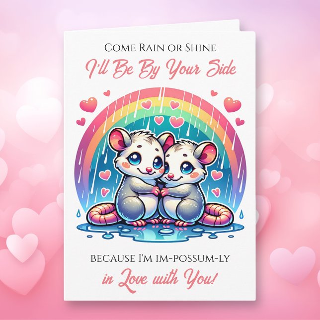 Carte Une Saint-Valentin sur le thème du possum doux  (Créateur téléchargé)