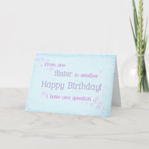 Carte Une soeur à une autre (anniversaire)
