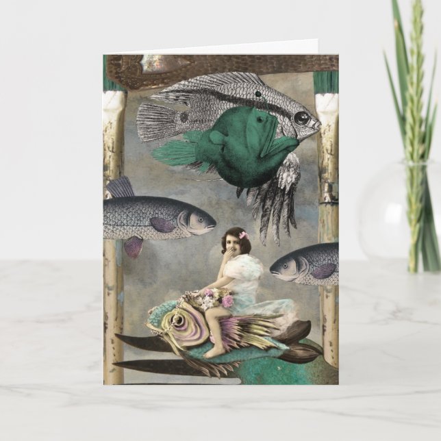 Carte Une terre complètement des poissons, collage de (Devant)