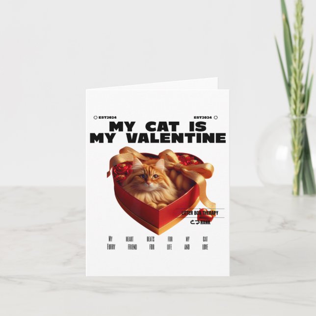 Carte Une thérapie de chat dans une boîte Joyeuse Saint- (Devant)