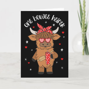 Carte Une vache tumbler boujee jour de la Saint-Valentin