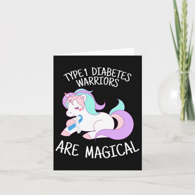 Carte Unicorn Diabetes Guerrier cadeau (Devant)