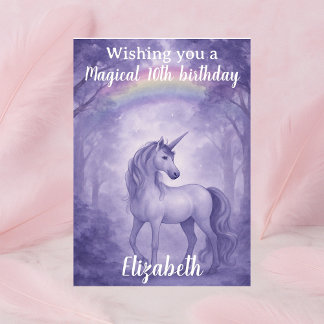 Carte Unicorn enchantée Anniversaire Magie