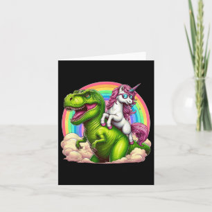Carte Unicorn équitation T-rex Dinosaure avec Imaginaire