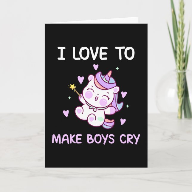 Carte Unicorn I Love To Make Boys (Devant)