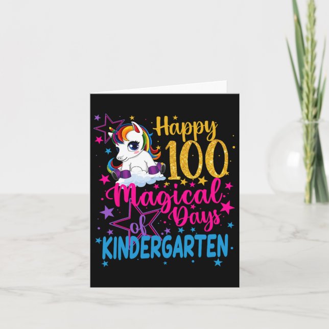Carte Unicorn Joyeux 100 Jours Magiques De Kinder (Devant)
