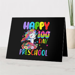 Carte Unicorn Joyeux 100E Jour De Préscolaire Pour Enfan