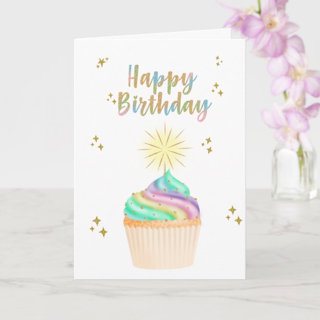 Carte Unicorn Joyeux anniversaire (Orchidée)