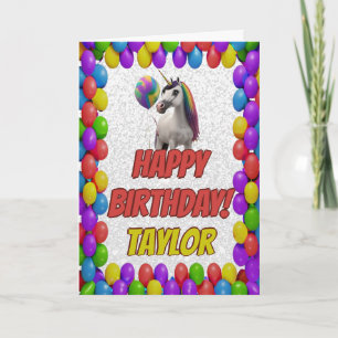 Carte Unicorn mignon salut joyeux anniversaire