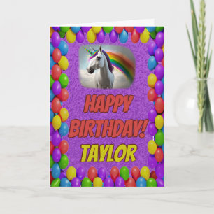 Carte Unicorn mignon salut joyeux anniversaire
