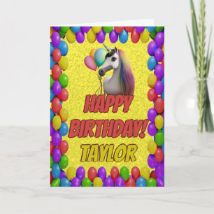 Carte Unicorn mignon salut joyeux anniversaire