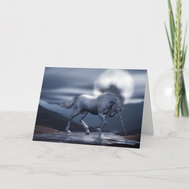 Carte Unicorn Moon Birthday Card (Devant)