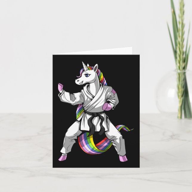 Carte Unicorn Ninja Karate Martial Art Kickboxo Taekwo (Devant)