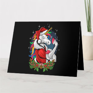 Carte Unicorn Père Noël Noël Enfants Filles Filles Femme