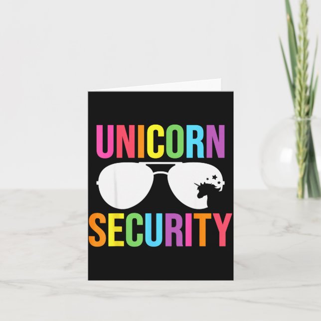 Carte Unicorn Security Birthday Family Halloween Costume (Devant)