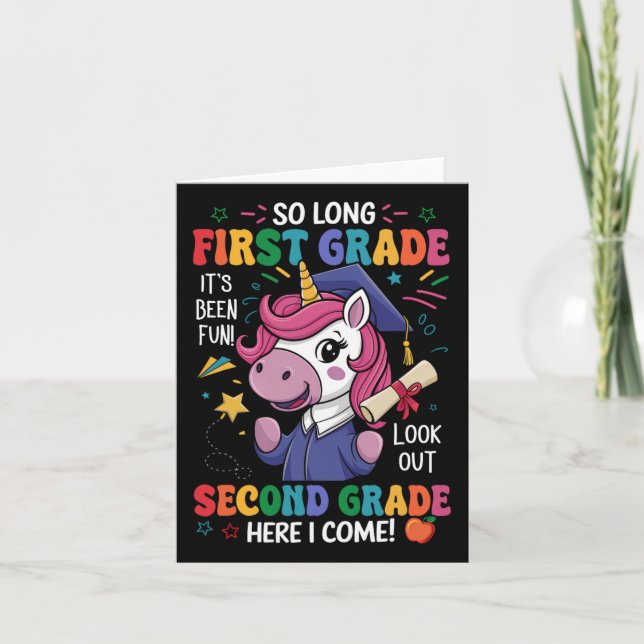 Carte Unicorn Si Longue Graduation De Première Année Der (Devant)