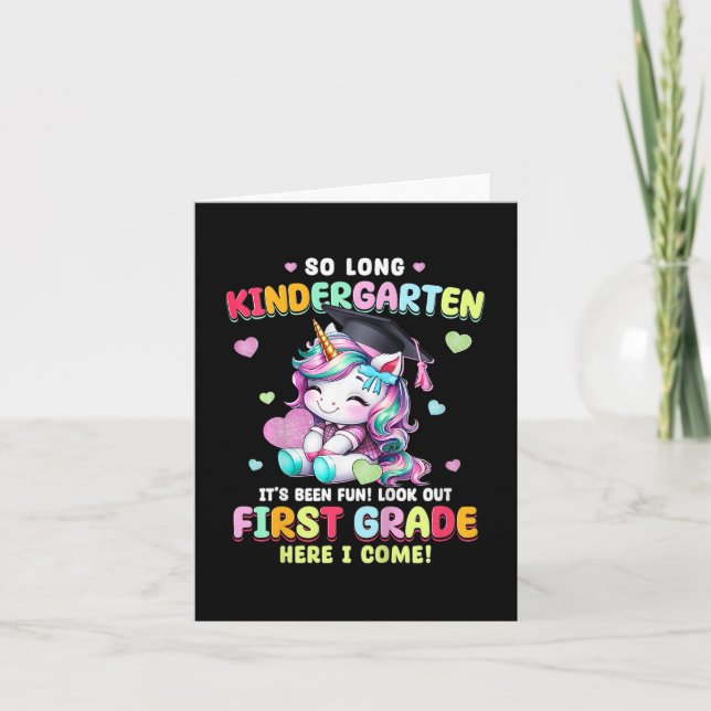 Carte Unicorn si longue maternelle Graduation Dernier jo (Devant)