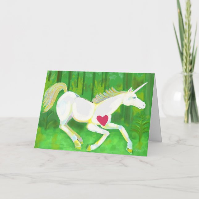 Carte Unicorn Valentine's Day Card (Devant)