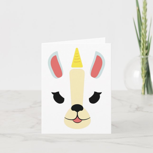 Carte Unicorn Visage drôle Angry mignon Costume d'Hallow (Devant)