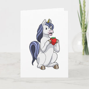 Carte Unicorne aux fruits de fraise