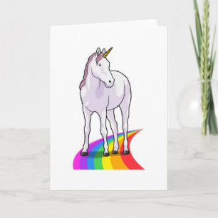 Carte Unicorne avec arc-en-ciel
