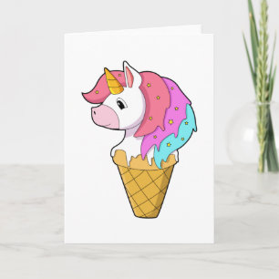 Carte Unicorne avec crème glacée