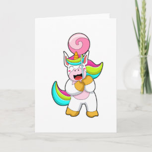 Carte Unicorne avec Lollipop