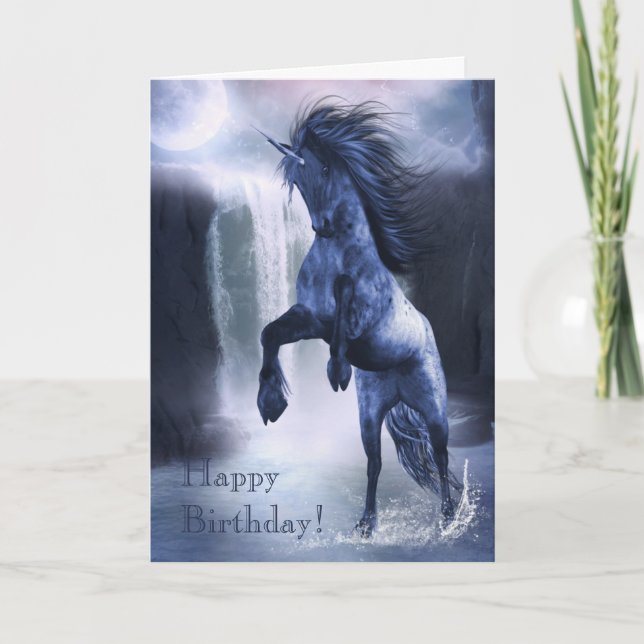 Carte Unicorne bleue 1 (Devant)