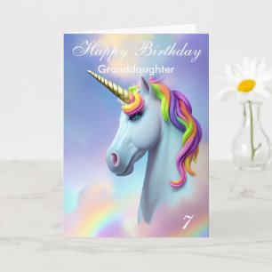 Carte Unicorne colorée Joyeuse fille d'anniversaire