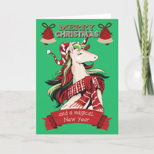 Carte Unicorne de Noël