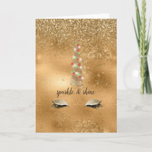 Carte Unicorne d'or Sparkle