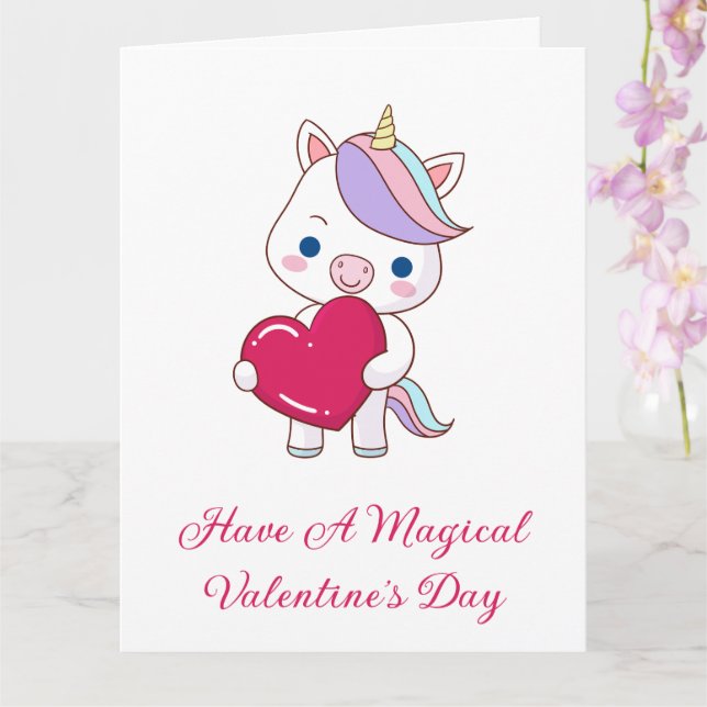 Carte Unicorne magique Saint Valentin (Orchidée)