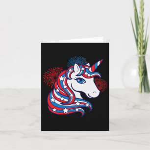 Carte Unicorne Patriotique 4 juillet Chemise Pour Filles